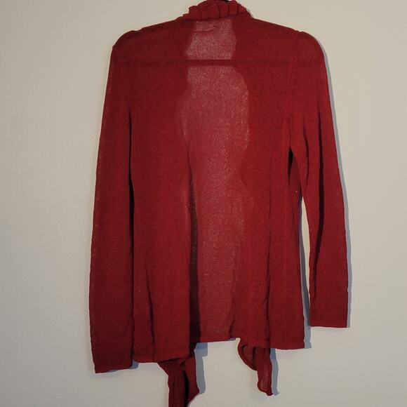 Eileen Fisher Open-Drape Cardigan Pleated Ruffle MP Medium Petite - Picture 3 of 7
